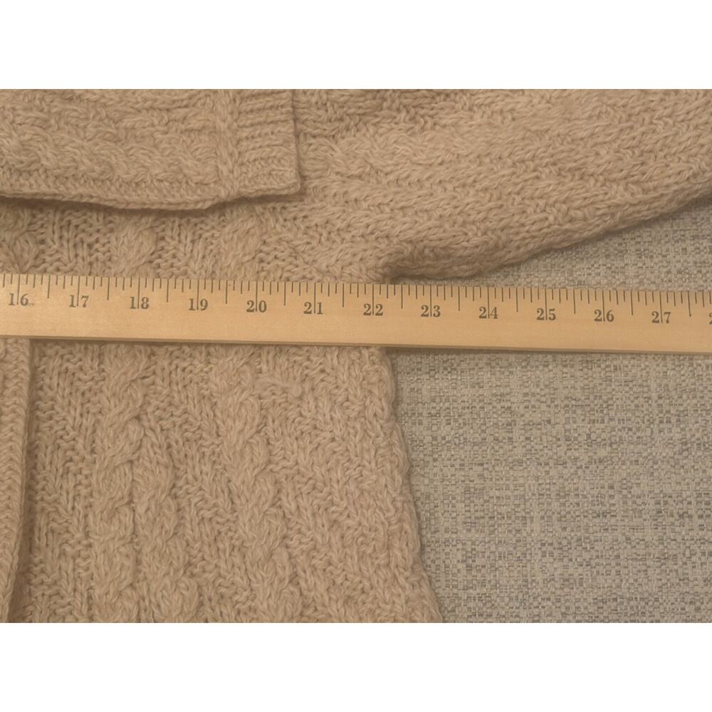 Aran Crafts Ireland Merino Wool Cable Knit Sweater Coat Cardigan Women Cream M - Picture 10 of 13